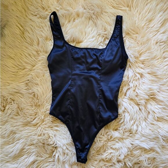 Free People Black High Contrast Bodysuit Medium - Picture 2 of 8